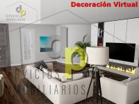 Salón con decoración virtual