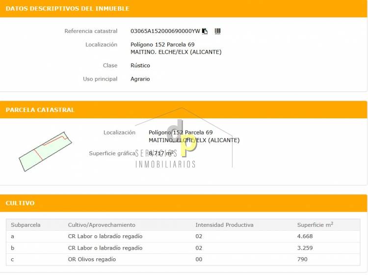 Alquiler larga temporada - Parcela / Terreno - Elche Pedanías - Maitino